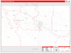 Scotts Bluff County, NE Digital Map Red Line Style